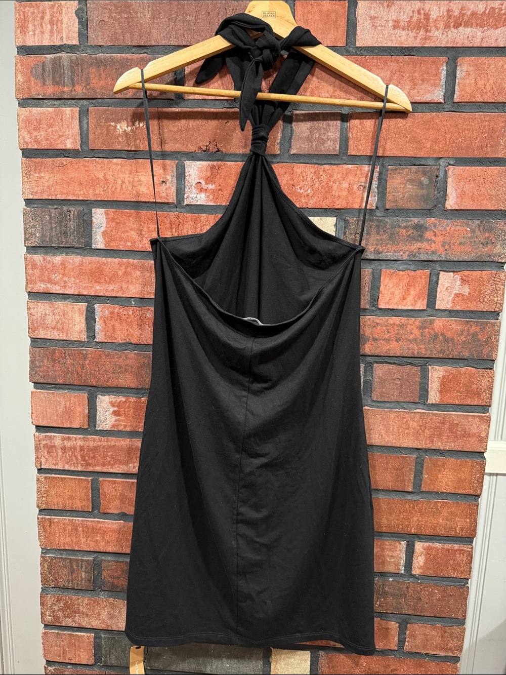 Reformation Ribbed Halter Mini Dress Black - Picture 7 of 11